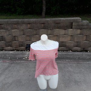 Old Navy red and white striped top